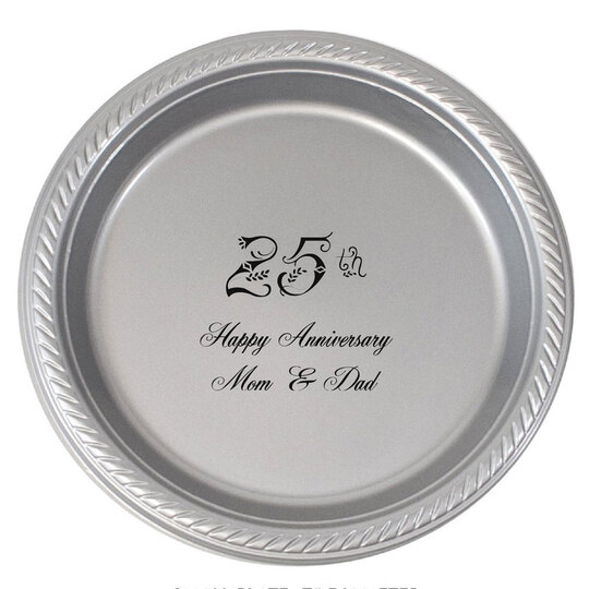 Elegant Year Personalized Plastic Plates
